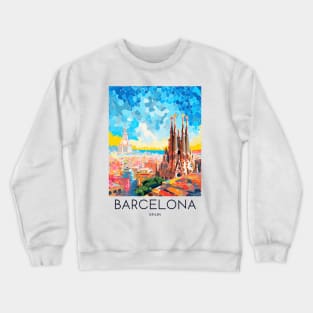 A Pop Art Travel Print of Barcelona - Spain Crewneck Sweatshirt